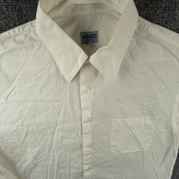 Kenzo Homme Size 16 Button Up Shirt Long Sleeve White Point Collar Business - Picture 1 of 16